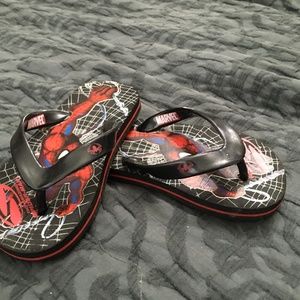 Marvel Spider-Man flip flops size 10